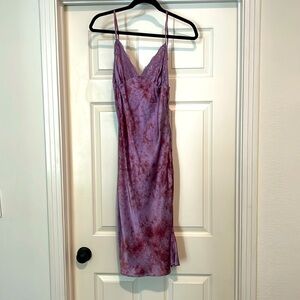 Silk tie dye slip dress